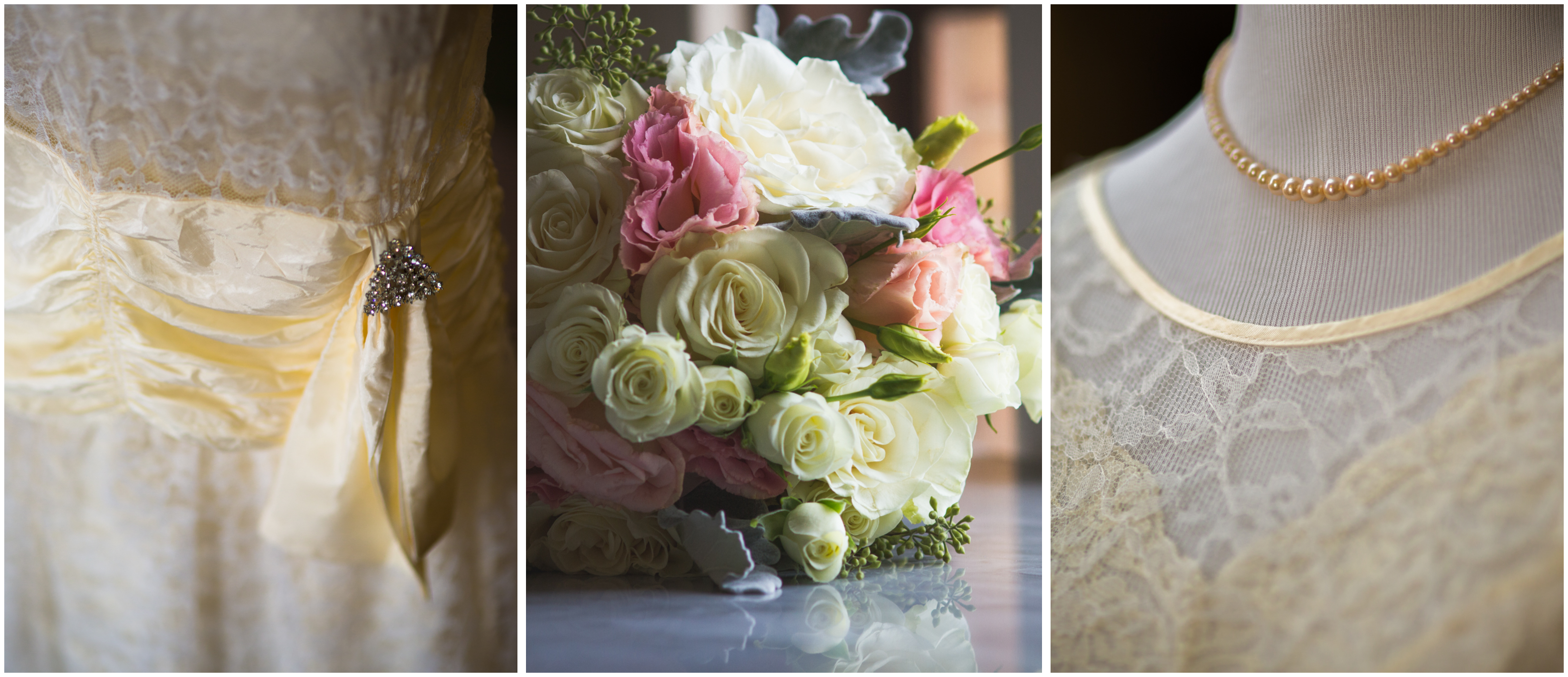 Bridal Photos / Vintage Wedding Dress / Pink & White Bouquet / Nazareth Hall / Ohio / Wedding Photographers / © Adore Wedding Photography