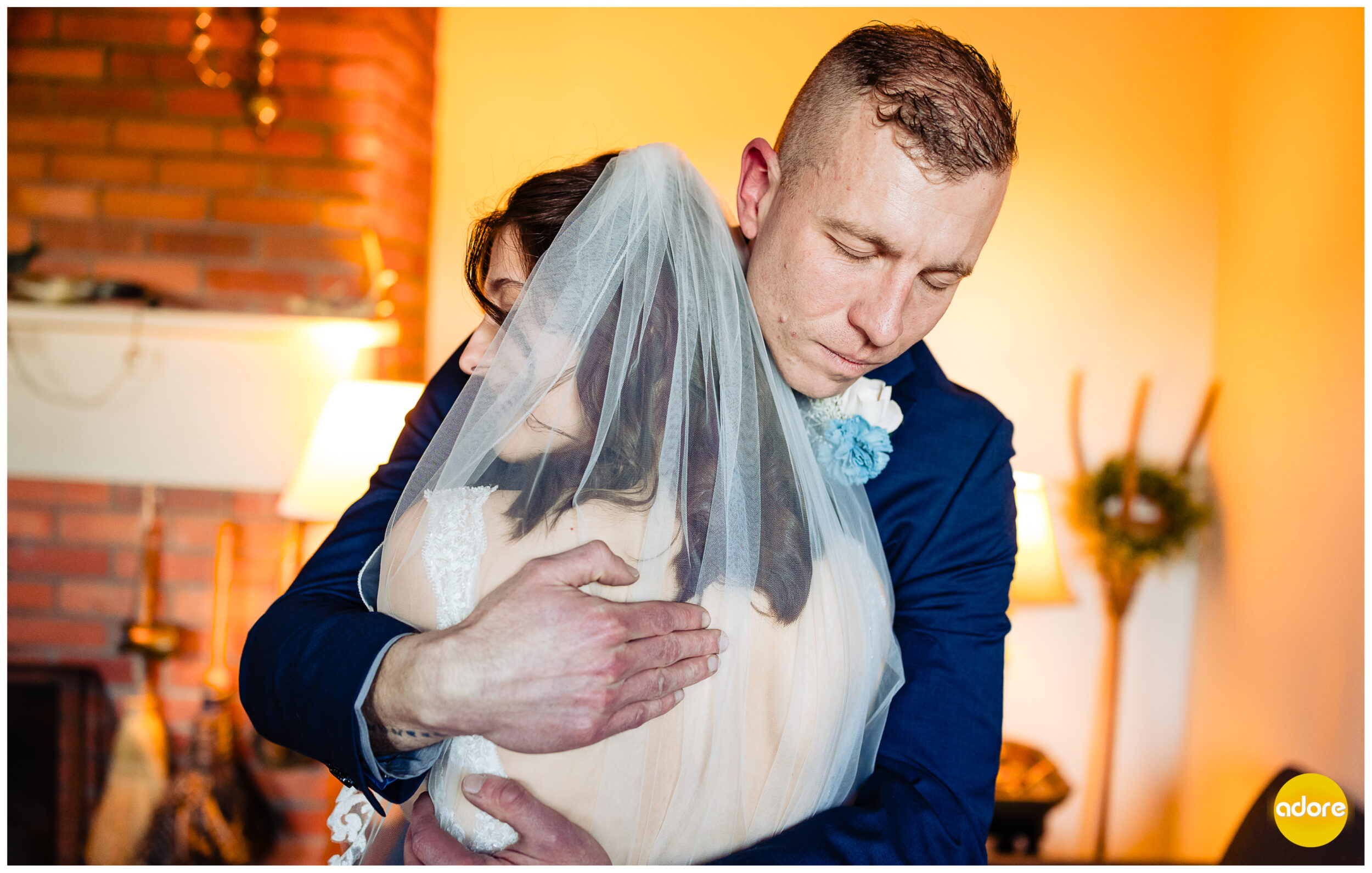 Bride hugs father before ceremony
Shade Rock Farms