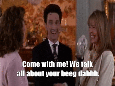 Giph of Frank from Father of the Bride saying: "Come with me! We talk all about your beeg dahhh."